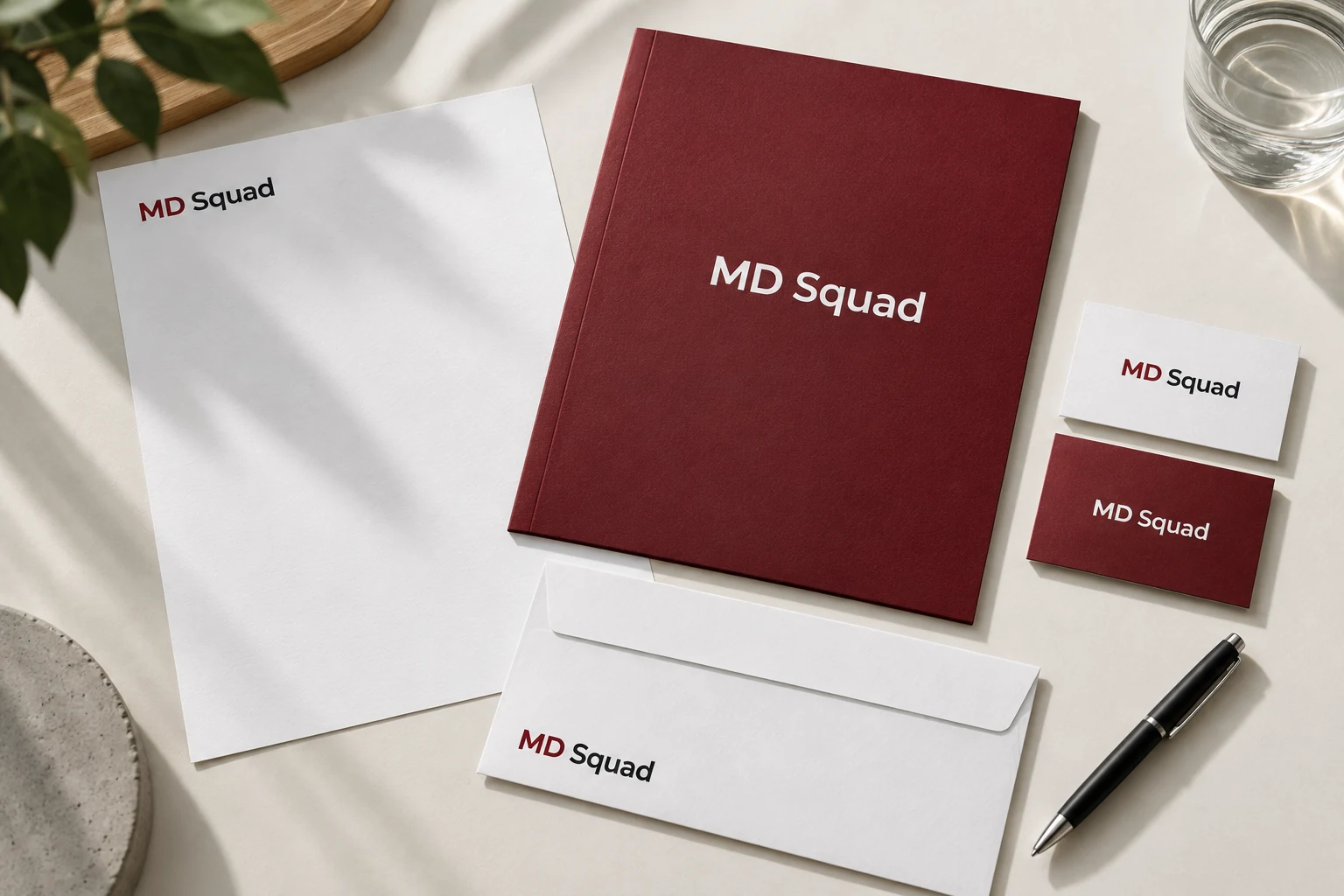 Mockup MD Squad: Papelaria institucional